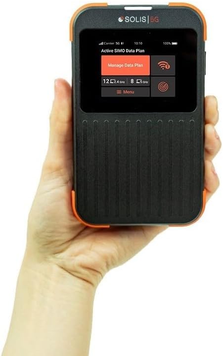1GB/Month Lifetime Free Data, Solis 5G WiFi Mobile Hotspot for Travel, Local and International Coverage Router, Multi-Carrier Access, No Contract or SIM Card Required, 16 Connected Devices