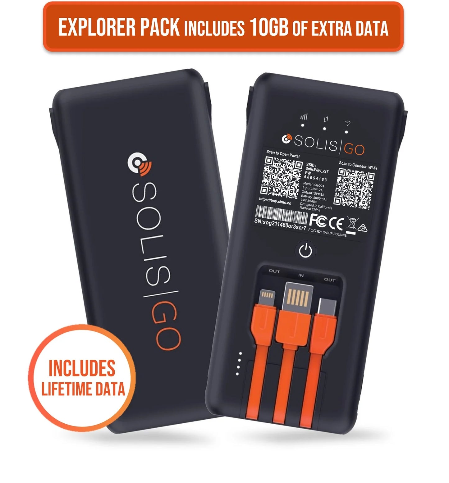 ODM Product-Solis Go Hotspot & Power Bank with Lifetime Data