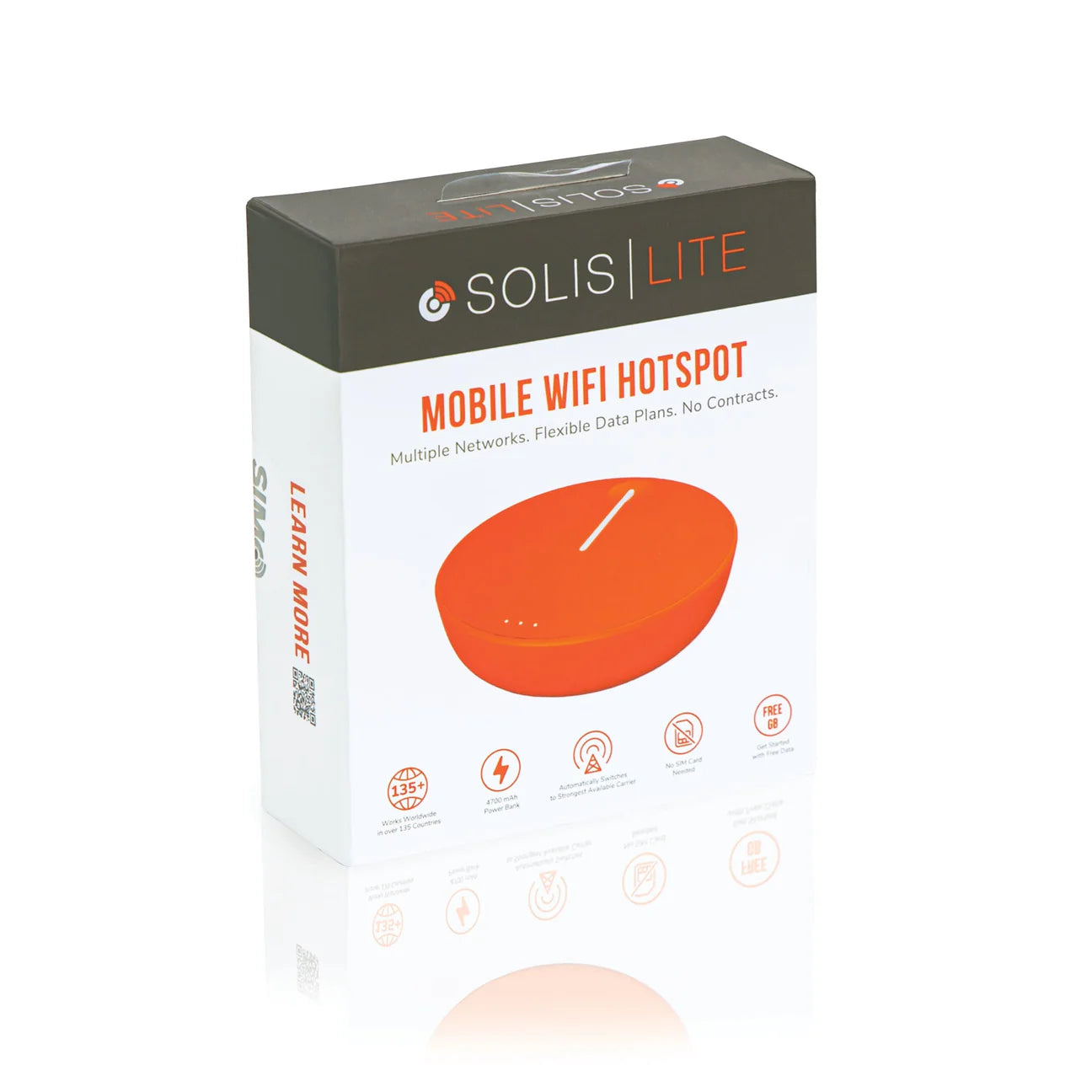 SIMO Solis Lite 4G LTE WiFi Mobile Hotspot, 1GB/Month Lifetime Free Data! Coverage 141+ Countries and Regions. No Contracts, pay as you go. Wifi Hotspot + power bank.