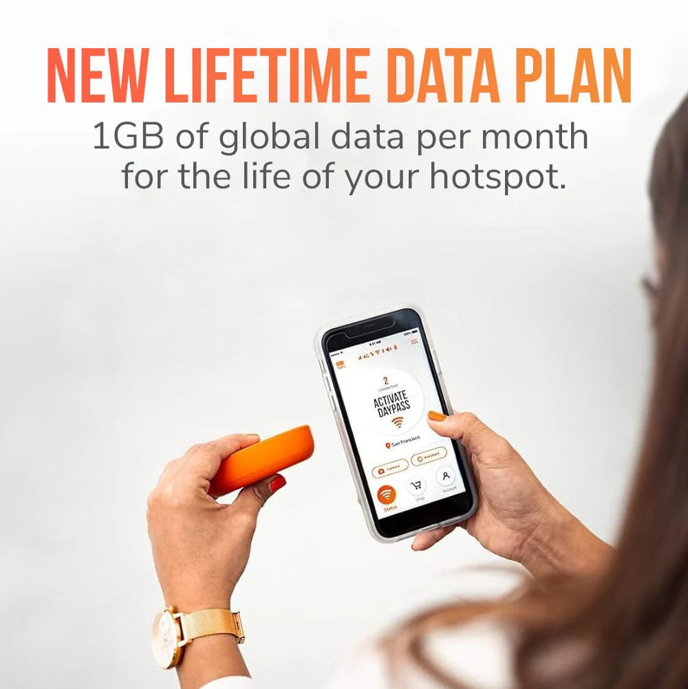 SIMO Solis Lite 4G LTE WiFi Mobile Hotspot, 1GB/Month Lifetime Free Data! Coverage 141+ Countries and Regions. No Contracts, pay as you go. Wifi Hotspot + power bank.